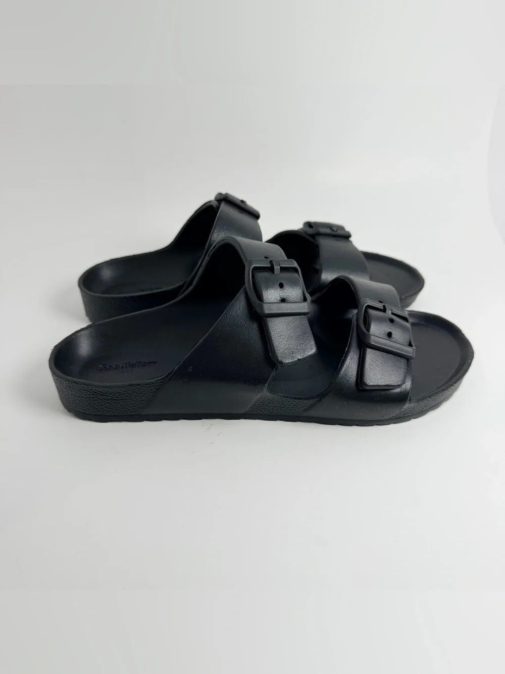 Goodfellow & Co Black Dual-Buckle Slide Sandals